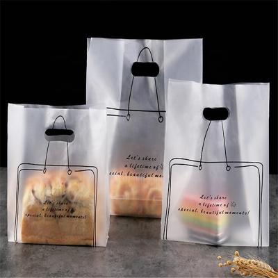 China Recyclable Food Grade Custom Printed Plastic PP Toast Bread Bakery Packaging Bag With Die Cut Handle for sale