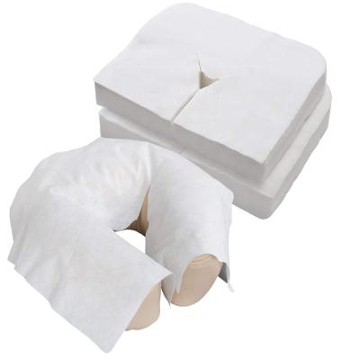 China 100pcs Viable Disposable Massage Headrest Cover Breathing Hole For Spa Pillow Bed Table Salon Protective Sheets for sale