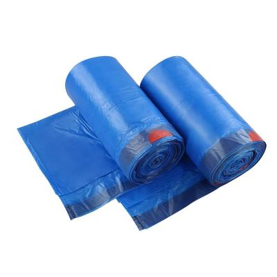 China Disposable Plastic Raw Material Suction Strip Waste Bag Drawstring Garbage Bag for sale