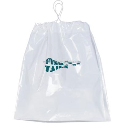 China 50 Micron Recyclable Custom Laundry Plastic Bag With Cotton Drawstring For Hotel Laundry for sale