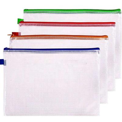 China Custom PVC pencil case a2 a3 a4 zipper lock document bag folder bag moisture proof school supplies stationery bag for sale