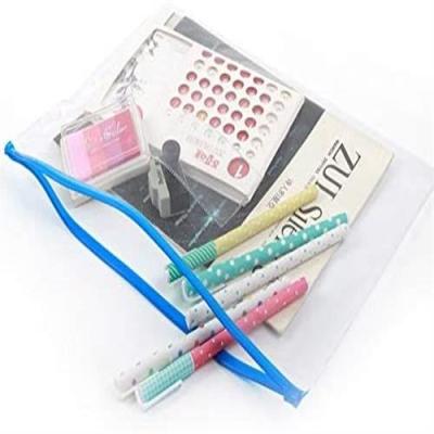 China Plastic A4 A5 Zipper Envelope Zipper Folder Moisture Proof Document Storage Clear Folder Pocket for sale