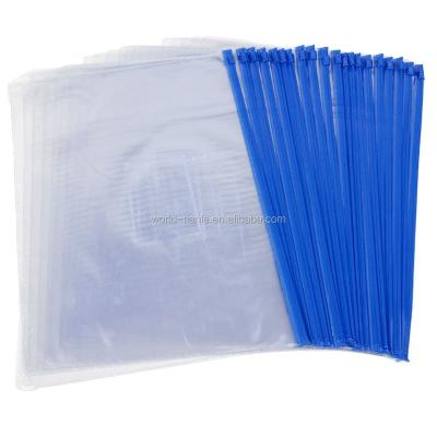 China Waterproof Document PVC Zipper Bag Slider Zippered File Folder Bag Pouch For A4 for sale