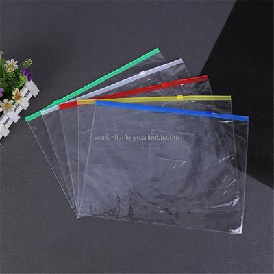 China High Quality Clear PVC Moisture Proof Zipper Envelope Waterproof Folder Packing Bag For A4 A5 A6 for sale