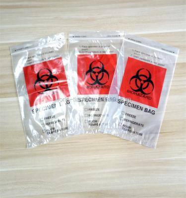 China Biohazard Zip Lock Moisture Proof Resealable Poly Bag for sale