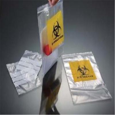 China Poly Specimen Quality Biohazard Pouch Double Pouch Zipper Lock Style Specimen Bag for sale