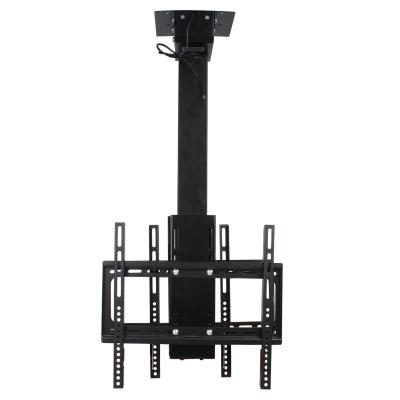 China Cold Rolled Steel Electric Motorized Remote Tilting Double TV Flexible Lift TV Monitor Screen Lift Mechanism Motorized Ceiling Mount Bracket for sale