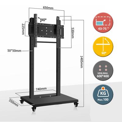 China Hillport TV Cold Rolled Steel Movable Stand Horizontal And Vertical Screen Led TV Wall Mount 43-75 Inch Price Range for sale