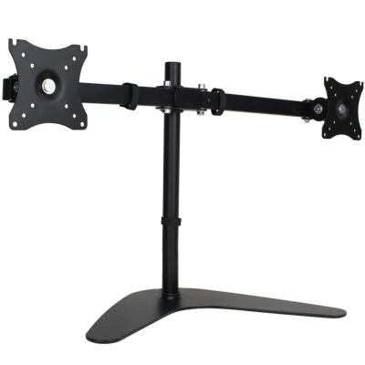 China Computer Screen Hillport Double Arm Desktop Monitor Mount Dual Screen Adjustable Bracket 14-24 Inch for sale