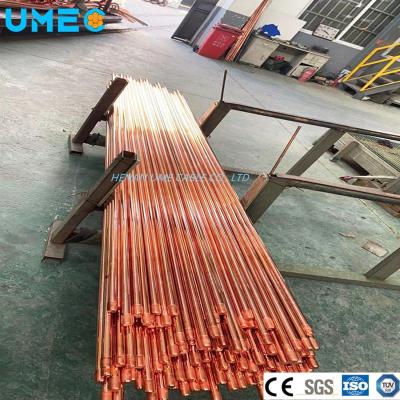 China Solid Copper Bonded Steel Earth Rod 5/8'' For Earthing System Lightning Protection for sale