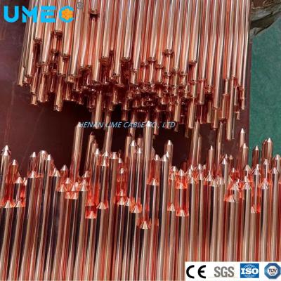 China Round Copperweld Clad Steel Ground Electroplated Copper Bonded Earth Rod 0.254mm for sale