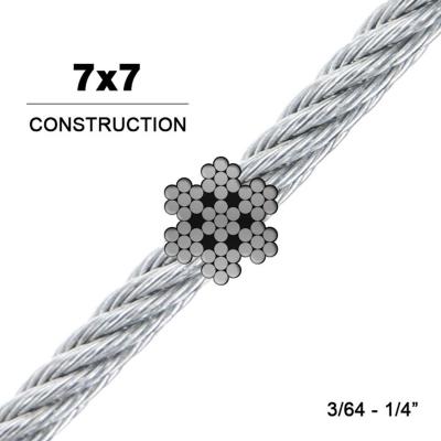 China Galvanized Steel Wire Rope 7X7 Constructure Wire With Third Party Inspection Accepted for sale