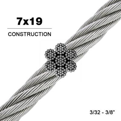 China Solid Strand Galvanized Steel Wire Rope 7X19 Durable And Strong for sale