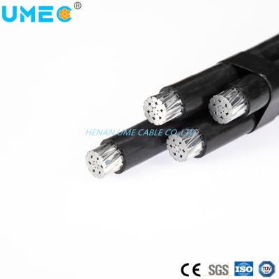 China Overhead Insulated Aluminium Conductor 4X16 4X25 4X35 4X50 mm2 4 Cores Low Voltage Aerial Bundled ABC Cable for sale