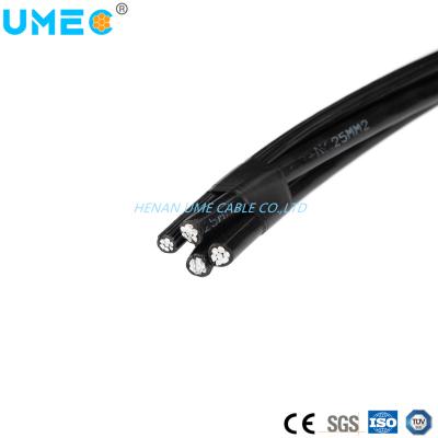 China 0.6/1kv Low Voltage Aerial Bundled Cable Electrical Wire ABC Black Power Cable 4x16 4x25 4x50mm2 for sale