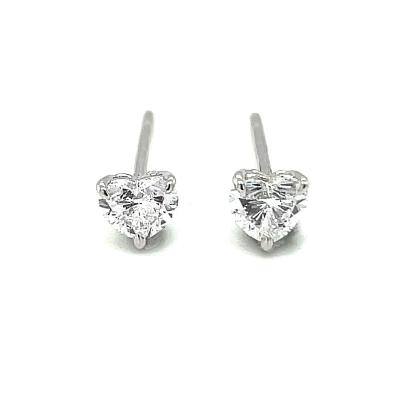 China Charming Soft Fine Heart Jewelry 18K Brilliant Cut Temperament Fancy White Gold Elegant Cut Diamond Ear Stud Earrings For Women for sale