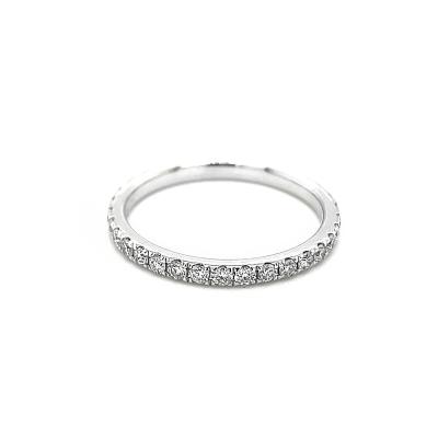 China Wholesale Charming Simple And Fine Elegant Jewelry Diamond Minimalist 18K White Gold Fine Wedding Ring for sale