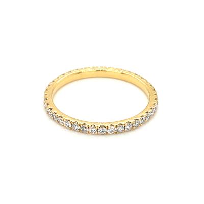 China Charming Classic Elegant Style 18K Yellow Gold Set With Round Brilliant Cut Real Natural Diamonds Shape Design Infinity Ring for sale