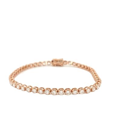 China Charming Classic Design Elegant 18K Rose Gold Set With Brilliant Round Cut Real Natural Diamonds Luxury Collection Bracelet for sale