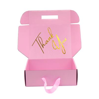 China Matt Pink Mailer Shipping Box Materials Box Recycled Custom Corrugated Cardboard Packaging Dress Clothing Dress Luxury Paper Gift Box With Printing for sale