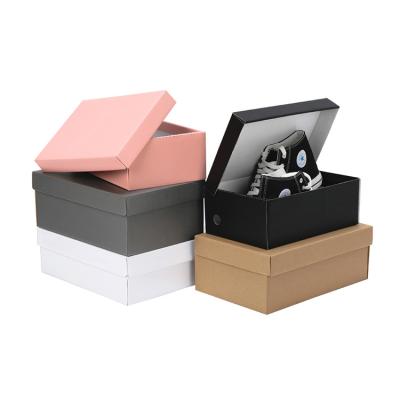 China Recycled Materials Factory Price Custom Carton Waterproof Storage Sneakers Boots Foldable Gift Boxes Corrugated Kraft Paper Shoe Box Packaging for sale