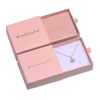 China Customized Black And White Paper Bracelet Recyclable Rose Drawer Jewelry Packaging Gift Box Necklace Earring Ring Jewelry Box With Logo for sale