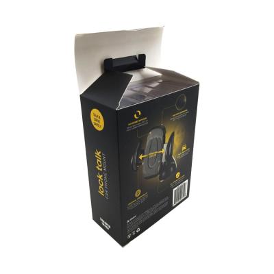 China Recyclable Custom Printed Phone Holder Car Mount Bracket Paper Packaging Box With Hook for sale