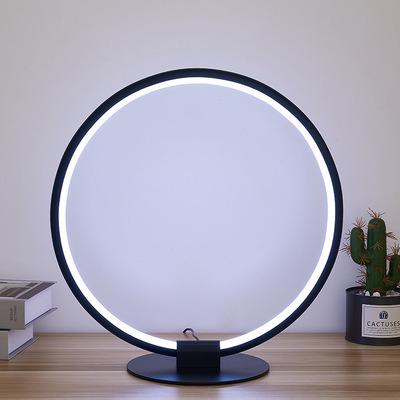 China Bedroom Bedside RGB Desk Lamp Modern Luxury LED Circle Table Lamp Convenient With Remote Control for sale