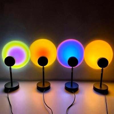 China EUROPEAN Modern Led Sunset Lamp Night Floor Light 180 Degree Rainbow Sunset Projector Lamp For Home Decoration for sale