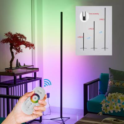 China Modern Floor Lamp Tripod LED Three Tier Splicing Standing Living Room Sofas Lights Remote Modern Touch RGB Corner Lamp For Home Decor for sale