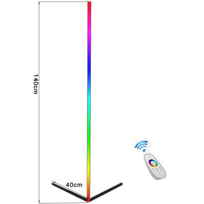 China Nordic Decorative 140cm Remote Control RGB Color Changing Floor Lamp Standing Smart Living Room Luxury Modern Sofas LED Corner Floor Lamp With Remote Control for sale