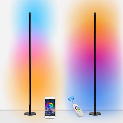 China Creative Rainbow RGB Disc Base Floor Lamp Standing Nordic Minimalist Corner Living Room LED Floor Light With Remote Control Touch for sale