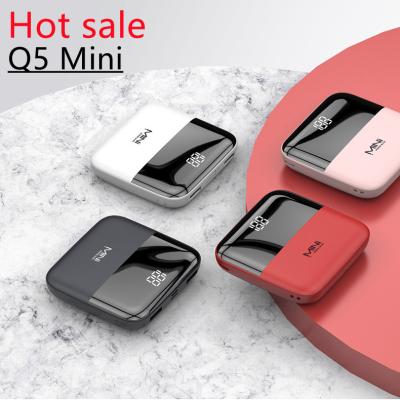 China Hot Selling Wholesale 10000 Mah Abs Q5 Mini Dual Usb Portable Charger From Mini Factory Amazon Slim With Usb 2 Port For Mobile Phone Power Bank for sale