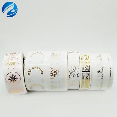 China Heat Sensitive Self Adhesive Label Logo Sticker Foil Vinyl Label Sticker No Residue Clear Stickers Stamp Labels for sale