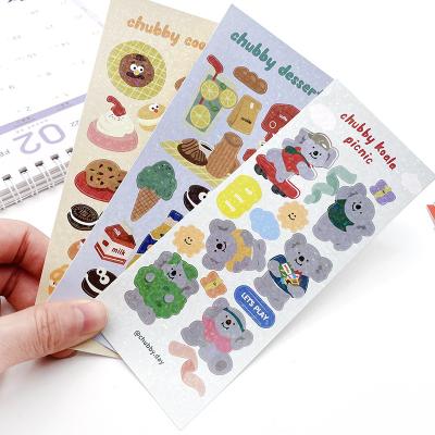 China Waterproof Colorful Print Kawaii Scrapbook Paper Sticker Kiss Cut Logo Self-adhesive Sticker for sale