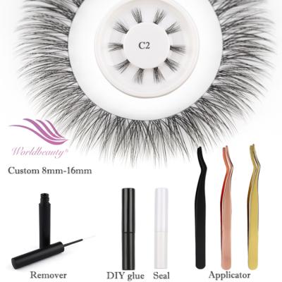 China Feather World Beauty 2022 New Hot Selling Ribbon Lashes DIY Lashes Segmented Lashes Self-Grafting Eyelash Ribbon Eyelash Extension for sale