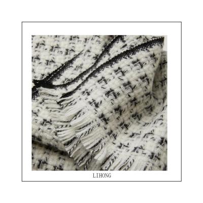 China 2021 Autumn Winter Newest Design Cashmere Women Houndstooth Jacquard Cashmere Scarf Warm Thick Shawl Scarf for sale