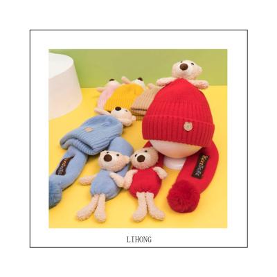 China Short Knitted Children's Kid's Scarf Hat for sale