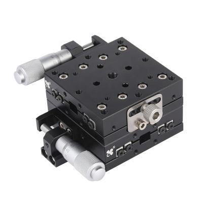 China 30x30mm Aluminum 2 Axis Trimming Platform Supporting Manual Stage XY Linear Stage Tuning for sale