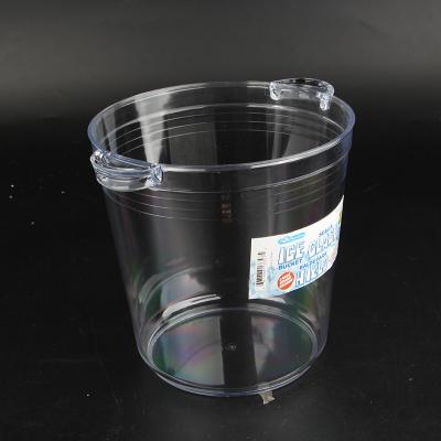 China Viable Transparent Plastic Ice Bucket Hot Selling Beer Bar Ice Bucket Free Space 4.8L Cheap PS Bucket For Champagne for sale