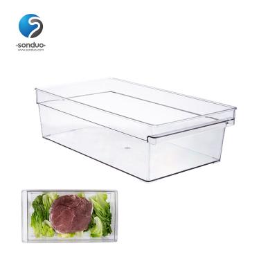 China SONDUO BPA Free Living Clear Storage Box Plastic Fruit Storage Container Fridge Drawer Vegetable Organizer Bin for sale