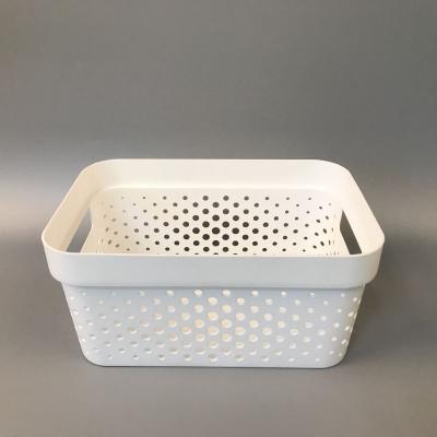 China Sustainable Home Organizer Basket PP Plastic Material With Cover Storage Basket for sale