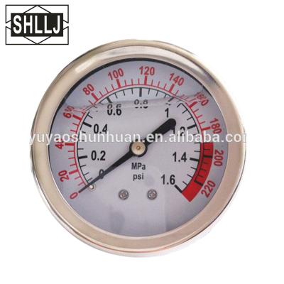 China SS304 Glycerine Filled Pressure Gauge Oil Filled Pressure Gauge for sale