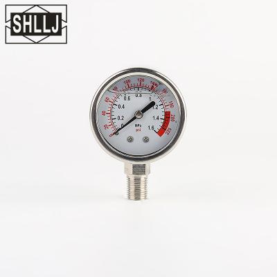 China SS304 Compound Air Pressure Monitor Low Pressure Gauge for sale