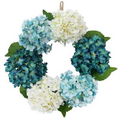 China 2020 Hot Sale 40cm New Fashion Big Hydrangea Artificial Silk Handmade Artificial Garden Decoration Wreath for sale