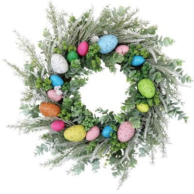 China Beautiful Colorful Artificial Flower Easter Egg Garland With Artificial Flower Decorative Garlands For Holiday Home Decorations for sale