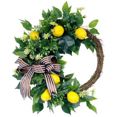 China Beautiful New Colorful Artificial Fall Decor Lemon Garland Plants Braid for Front Door Home Indoor and Outdoor Decoration for sale