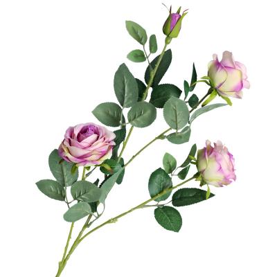 China High Quality Wedding Artificial Silk Rose Flower Blooming Rose Flower of Romantic Silk Flowers for Decoration for sale