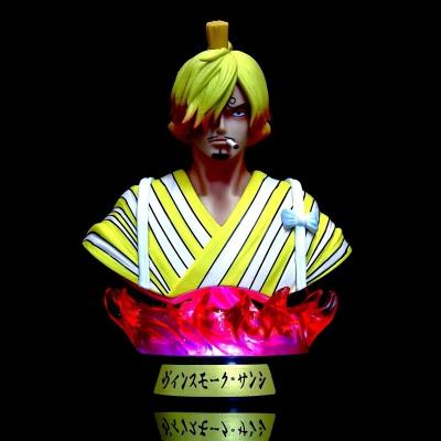 China Toy Anime One Piece Sanji Cartoon Kimono Vinyl Action Figure Toys Bust Smoking Figure With Light 7 Colors Collectible Model Doll Toys for sale