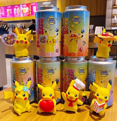 China Toy Pokemon Pikachu Can Cartoon Pot Action Number Model Toys Handwork Cartoon Gift Box Decoration Cute Blind Female Car Doll for sale